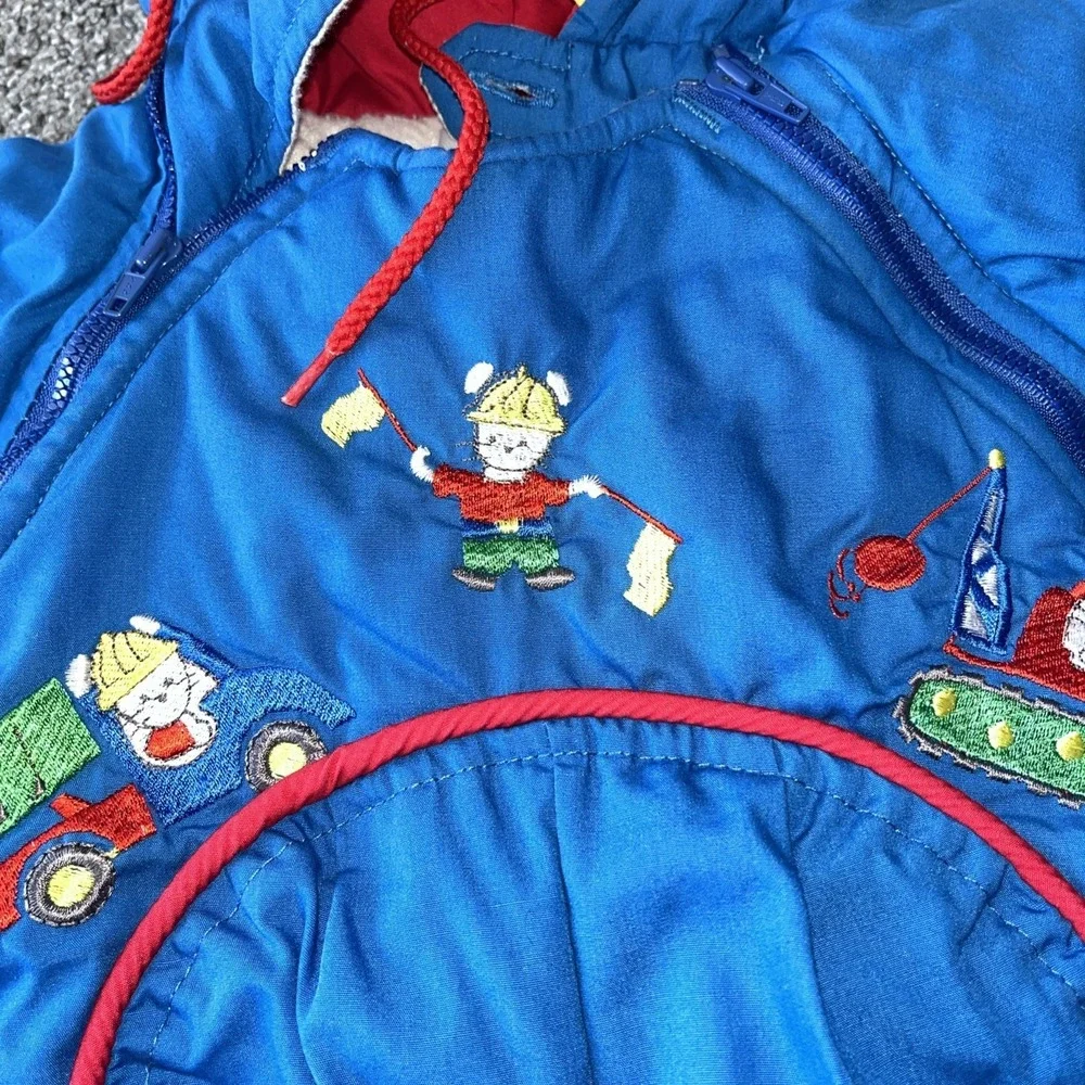 Vintage Osh Kosh Snowsuit. 12 Months‎ Infant. Trucks, color block. 1980's